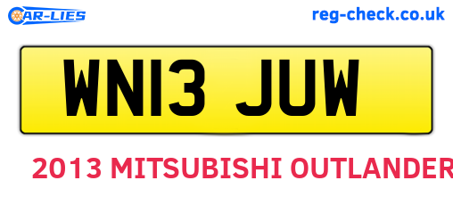 WN13JUW are the vehicle registration plates.