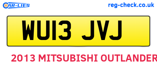 WU13JVJ are the vehicle registration plates.