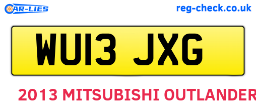 WU13JXG are the vehicle registration plates.
