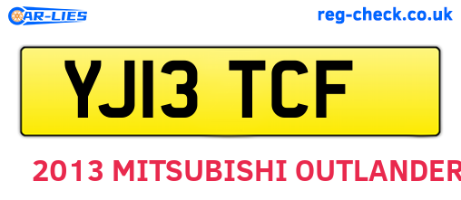 YJ13TCF are the vehicle registration plates.