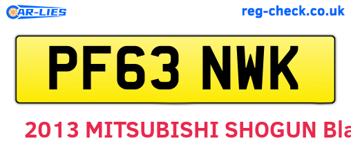 PF63NWK are the vehicle registration plates.