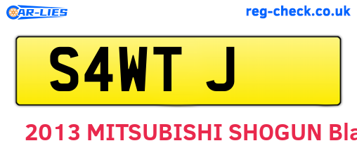 S4WTJ are the vehicle registration plates.