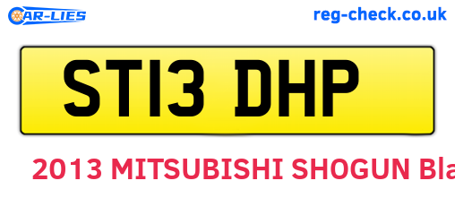ST13DHP are the vehicle registration plates.