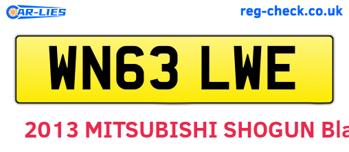 WN63LWE are the vehicle registration plates.