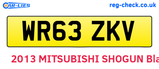 WR63ZKV are the vehicle registration plates.