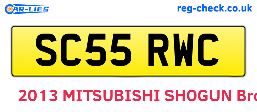 SC55RWC are the vehicle registration plates.