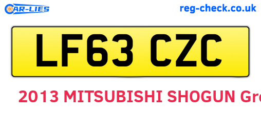 LF63CZC are the vehicle registration plates.