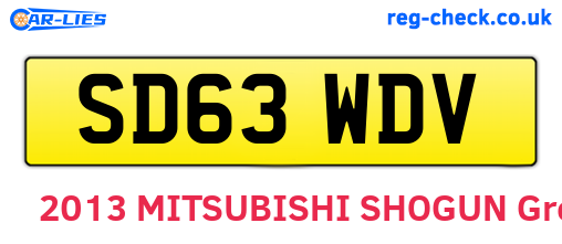 SD63WDV are the vehicle registration plates.