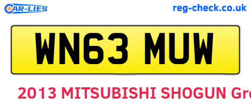 WN63MUW are the vehicle registration plates.