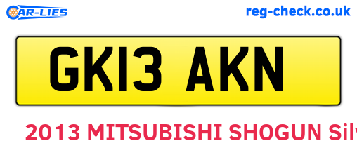 GK13AKN are the vehicle registration plates.