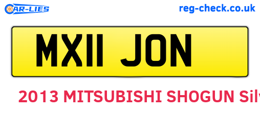 MX11JON are the vehicle registration plates.