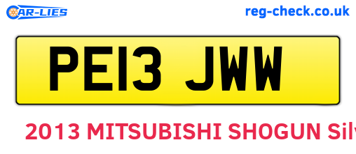 PE13JWW are the vehicle registration plates.