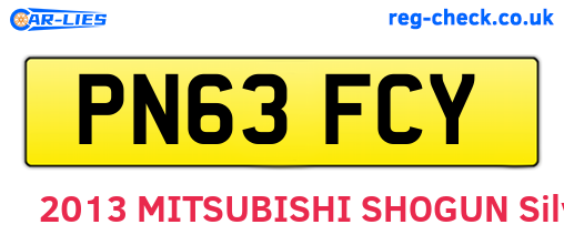 PN63FCY are the vehicle registration plates.
