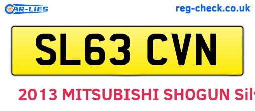 SL63CVN are the vehicle registration plates.