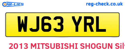 WJ63YRL are the vehicle registration plates.