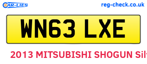 WN63LXE are the vehicle registration plates.