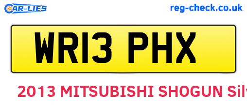 WR13PHX are the vehicle registration plates.