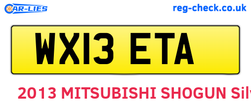 WX13ETA are the vehicle registration plates.