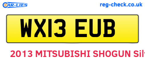 WX13EUB are the vehicle registration plates.