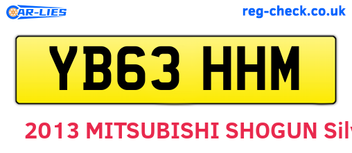 YB63HHM are the vehicle registration plates.