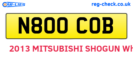 N800COB are the vehicle registration plates.