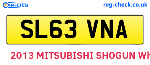 SL63VNA are the vehicle registration plates.