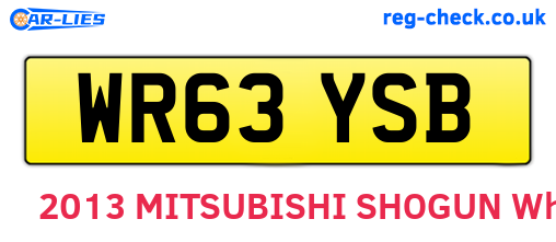 WR63YSB are the vehicle registration plates.