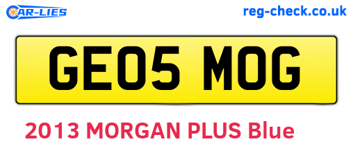 GE05MOG are the vehicle registration plates.