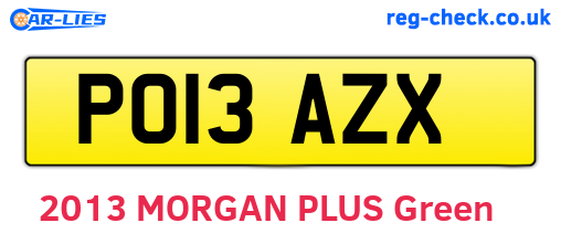 PO13AZX are the vehicle registration plates.