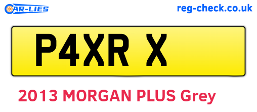 P4XRX are the vehicle registration plates.