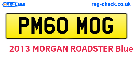 PM60MOG are the vehicle registration plates.