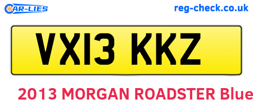 VX13KKZ are the vehicle registration plates.