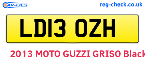 LD13OZH are the vehicle registration plates.