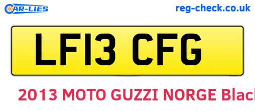 LF13CFG are the vehicle registration plates.