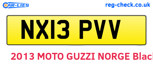 NX13PVV are the vehicle registration plates.