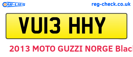 VU13HHY are the vehicle registration plates.