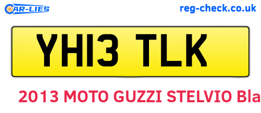 YH13TLK are the vehicle registration plates.