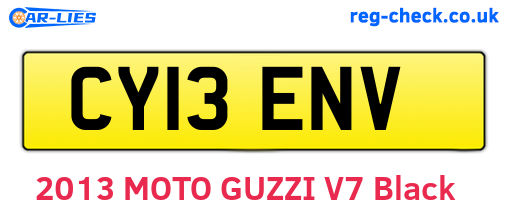 CY13ENV are the vehicle registration plates.