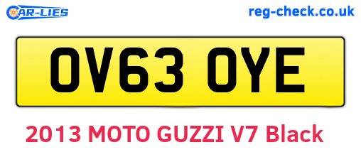 OV63OYE are the vehicle registration plates.