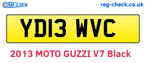 YD13WVC are the vehicle registration plates.