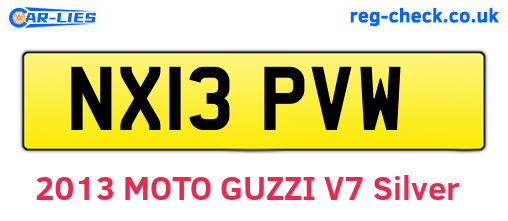 NX13PVW are the vehicle registration plates.