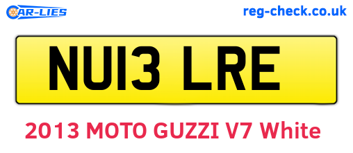 NU13LRE are the vehicle registration plates.