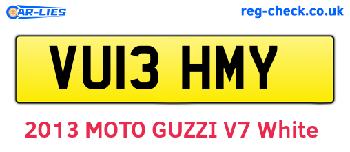VU13HMY are the vehicle registration plates.