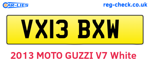 VX13BXW are the vehicle registration plates.