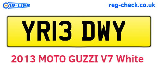 YR13DWY are the vehicle registration plates.