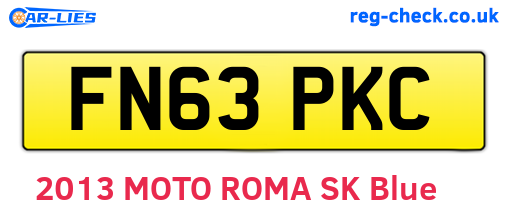 FN63PKC are the vehicle registration plates.