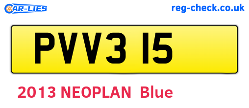 PVV315 are the vehicle registration plates.