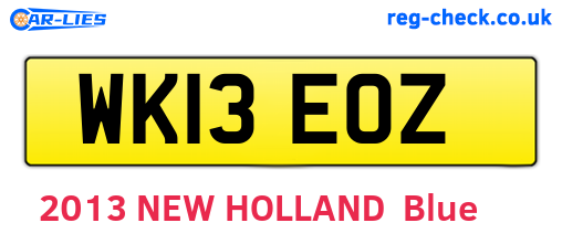 WK13EOZ are the vehicle registration plates.