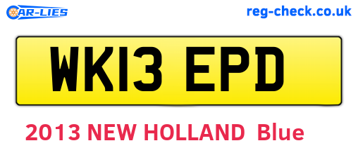WK13EPD are the vehicle registration plates.