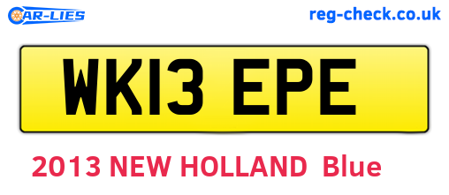 WK13EPE are the vehicle registration plates.